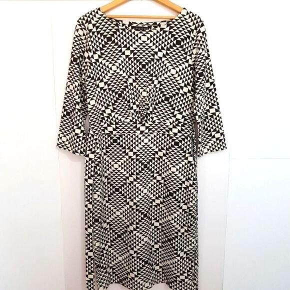 FEVER LONDON CITY Black and  White Dress Square and Triangle Pattern Siz… - Picture 11 of 16